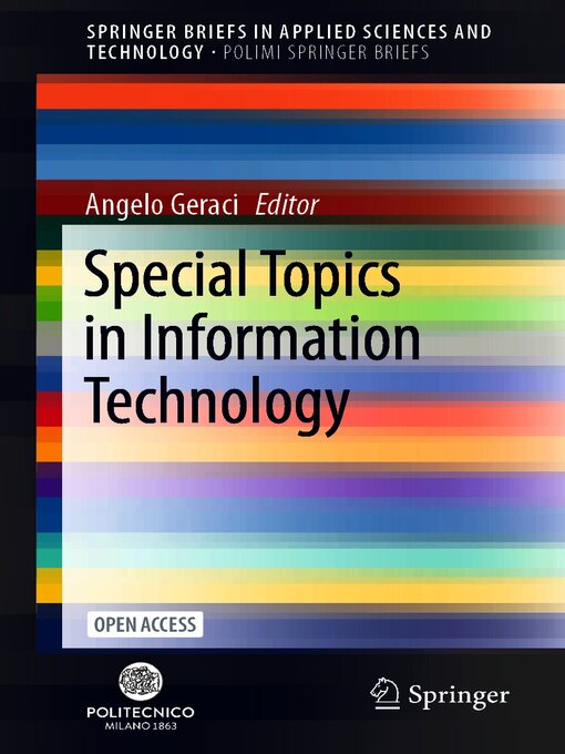 Title details for Special Topics in Information Technology by Angelo Geraci - Available